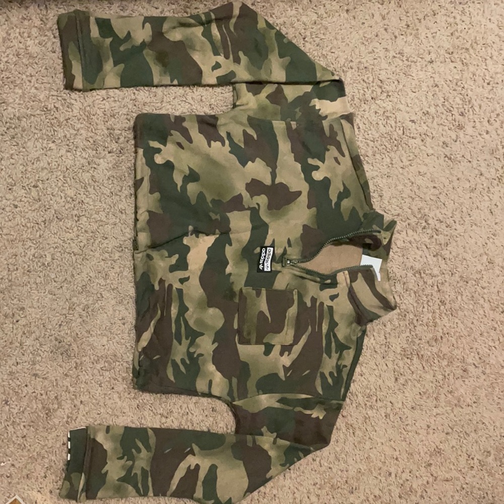 Adidas Originals Camo Cropped Zip Up